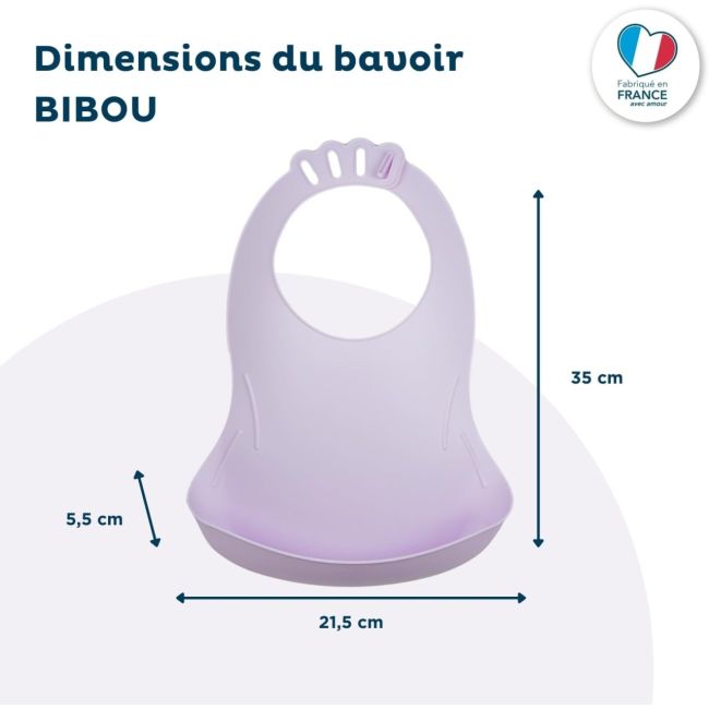 THERMOBABY Baveta pentru bebelusi cu sistem colector al hranei LILAS DNBTHE158020