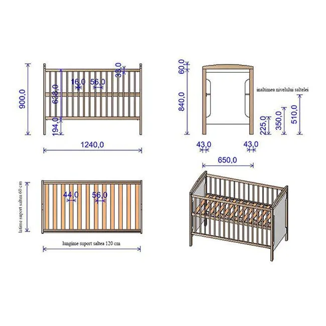 Patut copii din lemn hubners karly girafa 120x60 cm venghe hubphkargi12ve