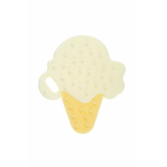 Jucarie de dentitie, Bocioland, Din silicon, Stimuleaza abilitatile motorii fine, Calmeaza durerea gingiei, 0 luni+, Ice Vanilla BYNBOC0515