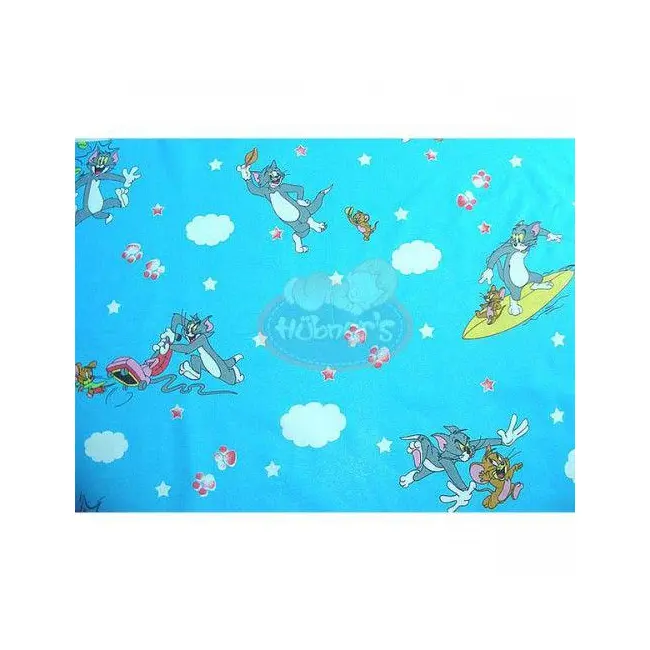 Lenjerie patut hubners pisica si soricel 4 piese albastru hublenhps4a