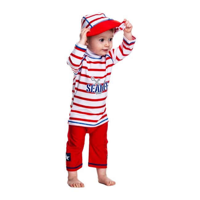 Costum de baie SeaLife red marime 98- 104 protectie UV Swimpy SUPswimpy SL6002R