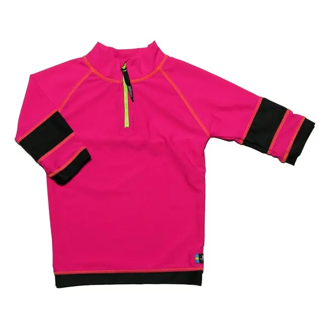 Tricou de baie pink black marime 122- 128 protectie UV Swimpy SUPswimpy S7004P
