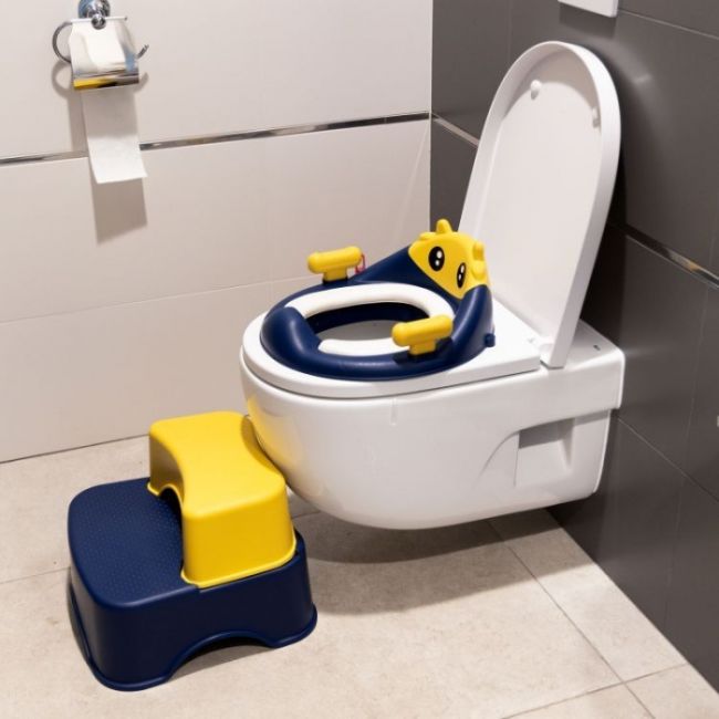 Reductor toaleta cu scara pentru copii ecotoys ha-p17-18 - bleumarin edeediha-p17-18
