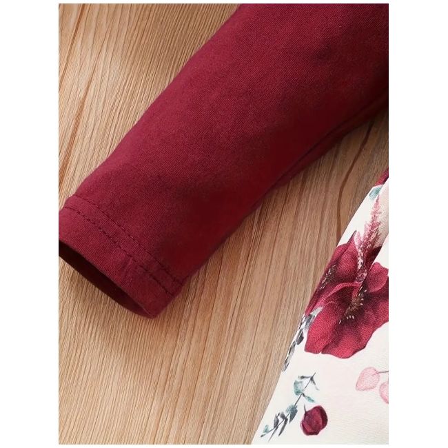 Set salopeta, body visiniu si bentita asortata mdtu64-r2