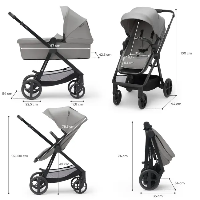 CARUCIOR KINDERKRAFT NEWLY, 4 IN 1, MOONLIGHT GREY VIVKSNEWL00GRY400I