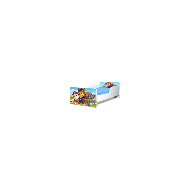 Pachet Complet Pat Creativ Paw Patrol 2-8 Ani, Saltea 140x70x12 Cu Lana, Protectie Impermeabila, Pilota, Lenjerie Si Perna
