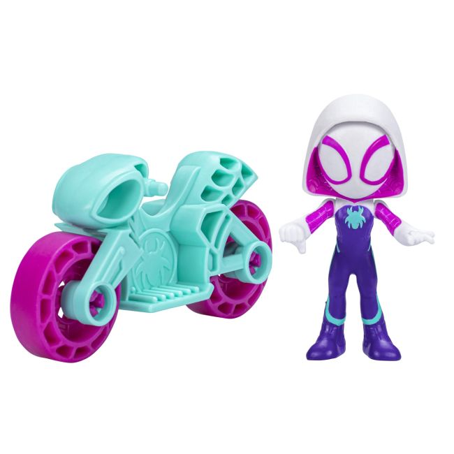 SPIDERMAN SET MOTOCICLETA SI FIGURINA GHOST SPIDER 6CM VIVF3714_F7262