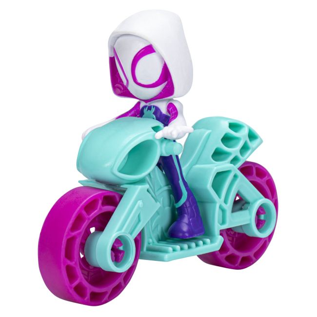 SPIDERMAN SET MOTOCICLETA SI FIGURINA GHOST SPIDER 6CM VIVF3714_F7262