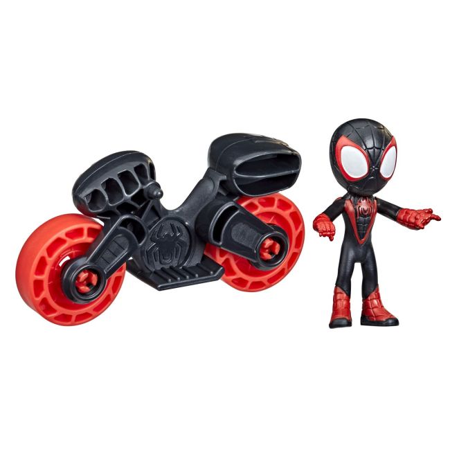 SPIDERMAN SET MOTOCICLETA SI FIGURINA MILES MORALES SPIDER MAN 6CM VIVF3714_F4002