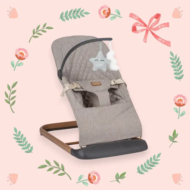 Sezlong balansoar, FreeON, Serene, Pana la 9 kg, Cu centura in 3 puncte, Spatar reglabil in 3 etape, Cu bara de jucarii, 70 x 45 x 56 cm, 0 luni+, Beige BYN84942