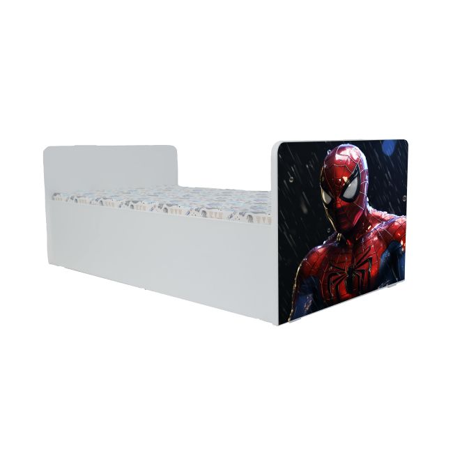 Patut De Baieti 2-8 Ani Inspiratie Spiderman Cu Saltea Cu Lana 140x70 Inclusa - PTV10015