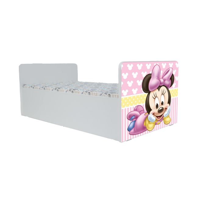 Pat Fetite 2-8 Ani Inspiratie Minnie Cu Saltea SafeNest 140x70 Inclusa - PTV10031