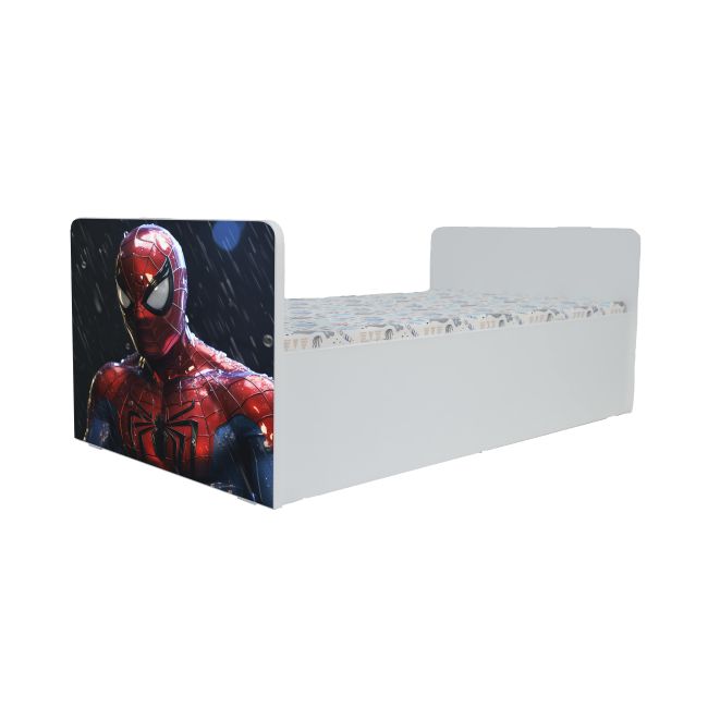 Patut De Baieti 2-8 Ani Inspiratie Spiderman Cu Saltea Cu Lana 140x70 Inclusa - PTV10015