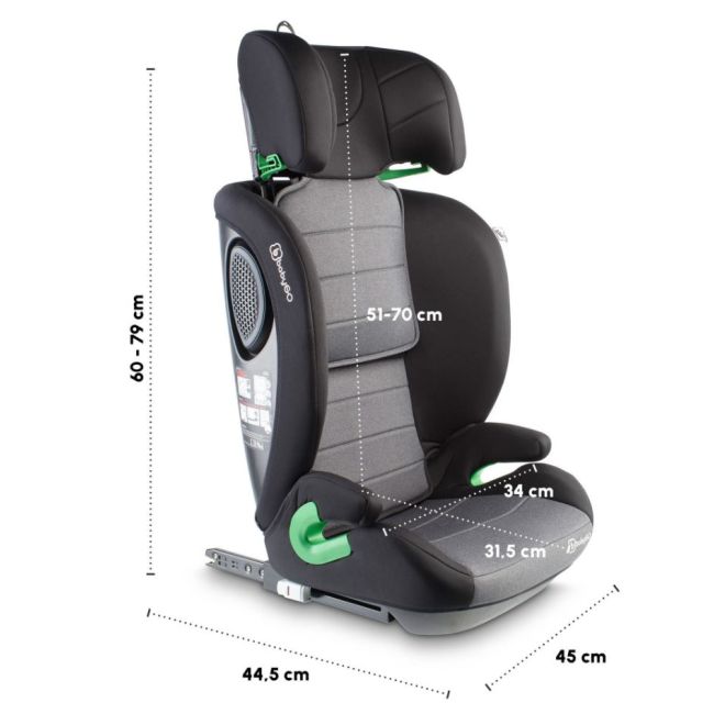 Babygo - scaun auto safechild2  grey, 100-150 cm, certificat r129 bbbbgo-3852