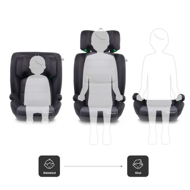 Babygo - scaun auto safechild2  grey, 100-150 cm, certificat r129 bbbbgo-3852