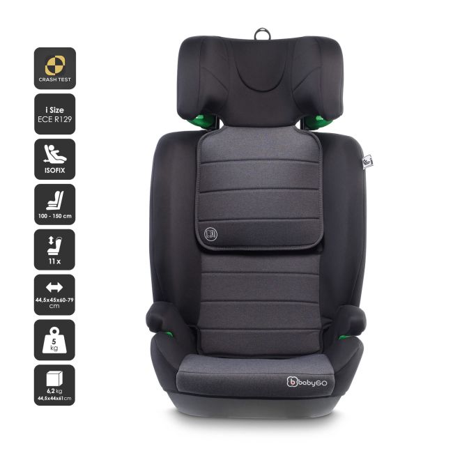 Babygo - scaun auto safechild2  grey, 100-150 cm, certificat r129 bbbbgo-3852