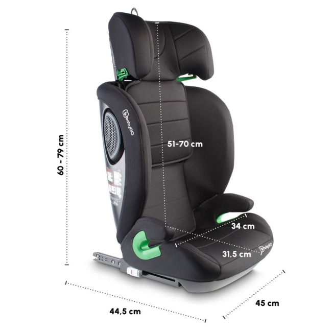 Babygo - scaun auto safechild2 black, 100-150 cm, certificat r129 bbbbgo-3851