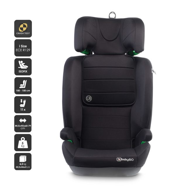 Babygo - scaun auto safechild2 black, 100-150 cm, certificat r129 bbbbgo-3851