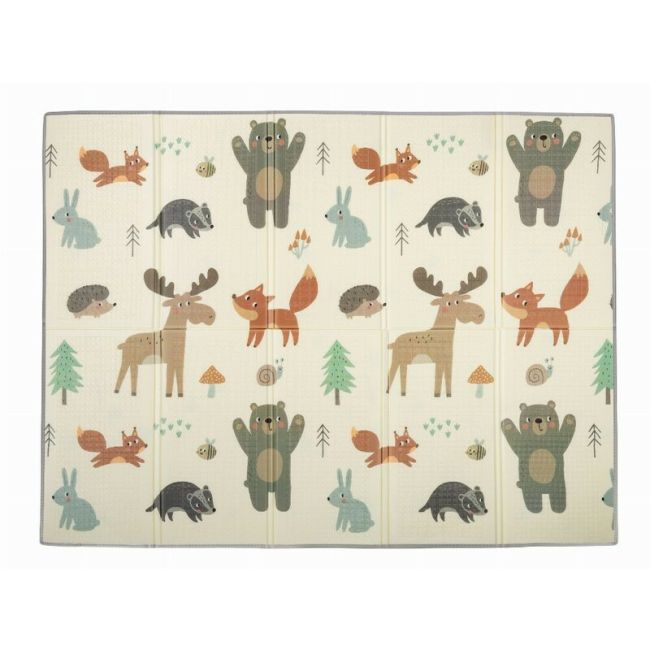 Covoras de joaca, FreeON, Magic Friends, Cu doua fete, Pliabil, Protectie impotriva loviturilor, 200 x 150 cm, Cu Imprimeu pe ambele parti, 0 luni+, Multicolor BYN83556