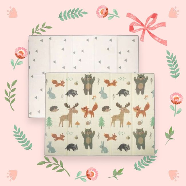 Covoras de joaca, FreeON, Magic Friends, Cu doua fete, Pliabil, Protectie impotriva loviturilor, 200 x 150 cm, Cu Imprimeu pe ambele parti, 0 luni+, Multicolor BYN83556
