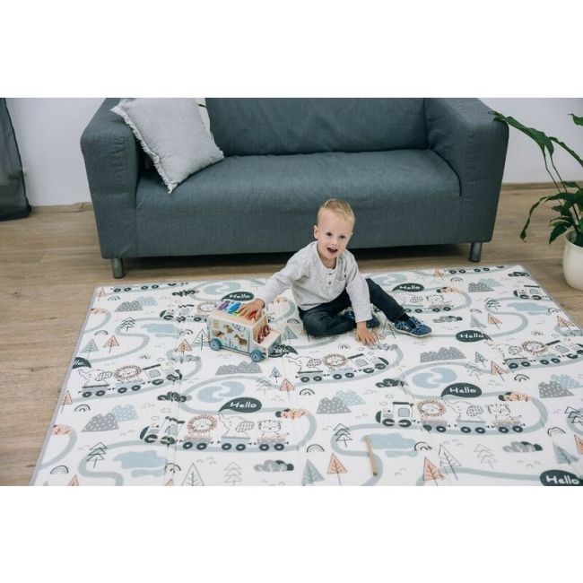 Covoras de joaca, FreeON, Magic Road, Cu doua fete, Pliabil, Protectie impotriva loviturilor, 200 x 150 cm, Cu Imprimeu pe ambele parti, 0 luni+, Multicolor BYN83563