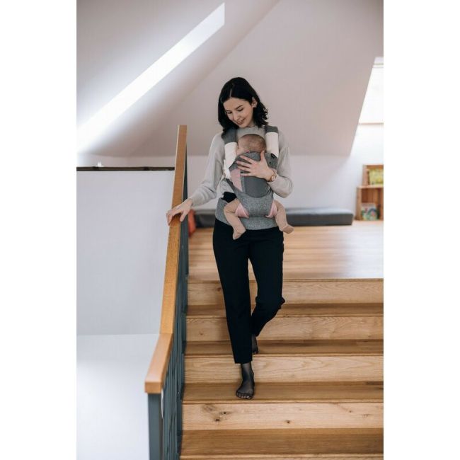Marsupiu bebe, FreeON, Carry Me, 3 in 1, De la 4 luni pana la 15 kg, Tesatura din plasa 3D, Confortabil si sigur pentru bebe, Grey/Pink BYN82030