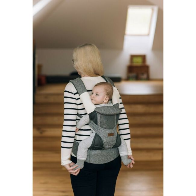 Marsupiu bebe, FreeON, Carry Me, 3 in 1, De la 4 luni pana la 15 kg, Tesatura din plasa 3D, Confortabil si sigur pentru bebe, Gri BYN82047