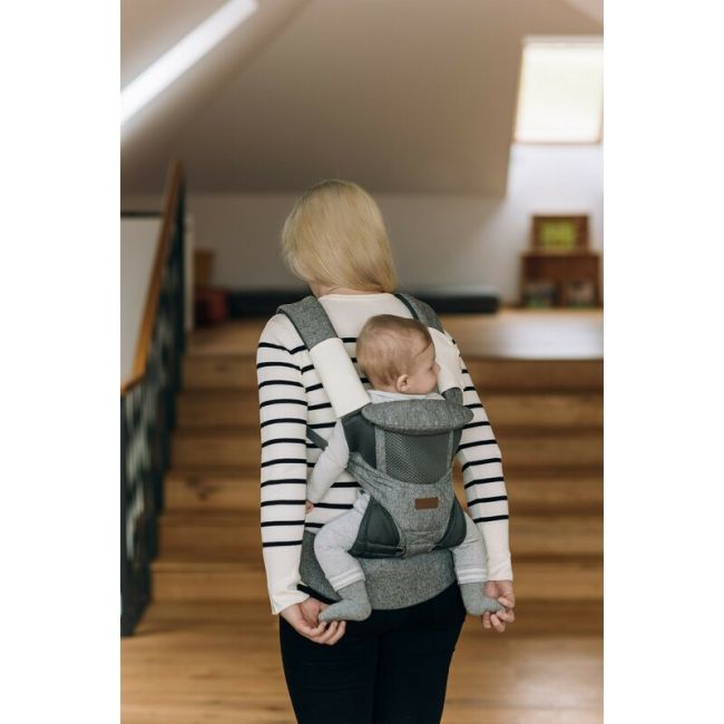 Marsupiu bebe, FreeON, Carry Me, 3 in 1, De la 4 luni pana la 15 kg, Tesatura din plasa 3D, Confortabil si sigur pentru bebe, Gri BYN82047