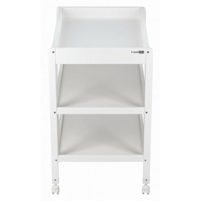 Masuta de infasat, FreeON, Mila, Din lemn, Cu 4 roti pentru transport facil, Cu 3 suprafete de depozitare, 76x54x86 cm, White BYN82702