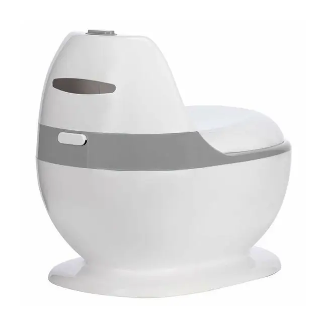 Olita educativa, FreeON, Trainer, Minitoaleta, Cu spatiu pentru hartie/servetele, Cu sunet realist de tras apa, Pana la 25 kg, 3 ani+, White/Grey BYN49249