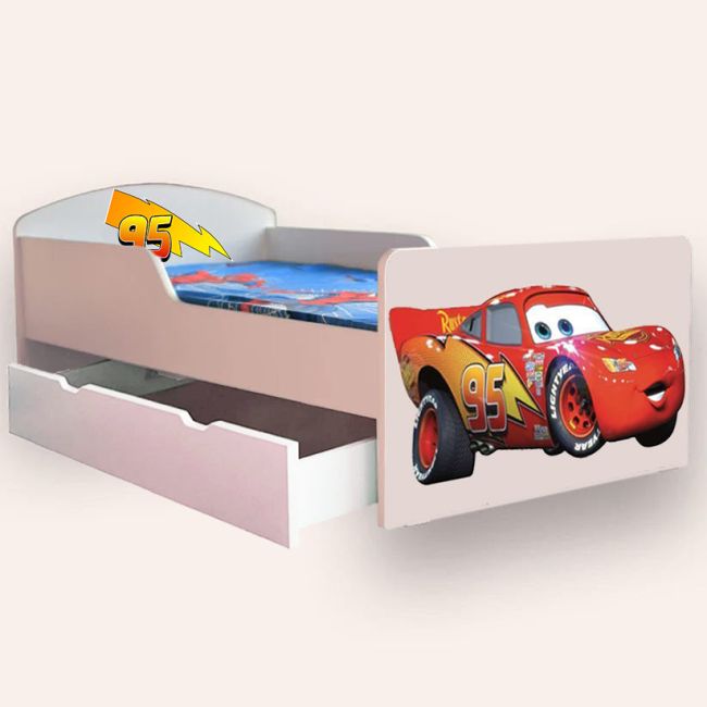 Pat Pentru Baieti 2-12 Ani Creativ Fulger 95 Varianta Cu Sertar, Fara Saltea - CMG43817492939009SRTFS80