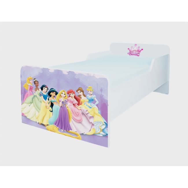 Pachet Promo Pat De Fete 2-12 Ani Printese, Saltea Cu Lana 160x80x12 Cm Si Protectie Impermeabila - CMG43809447051521PRM80