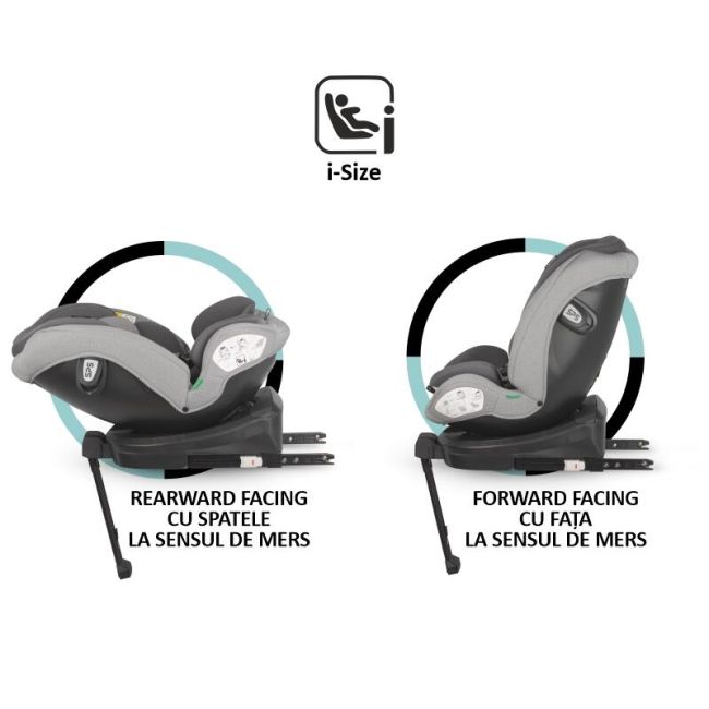 Scaun auto isize 40-150 cm coccolle sidra moonlit grey+coccolle protectie bancheta auto mica smb324087171320000760