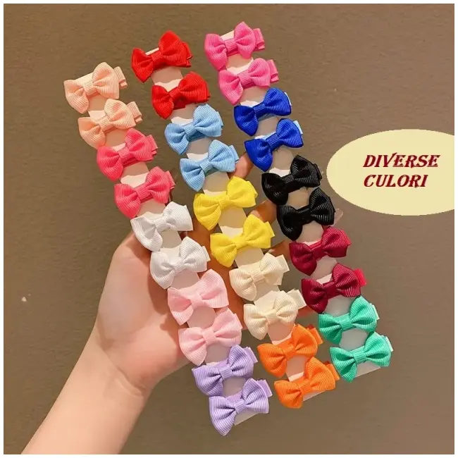 Set de 2 clame de par cu fundita diverse culori mdtuc15