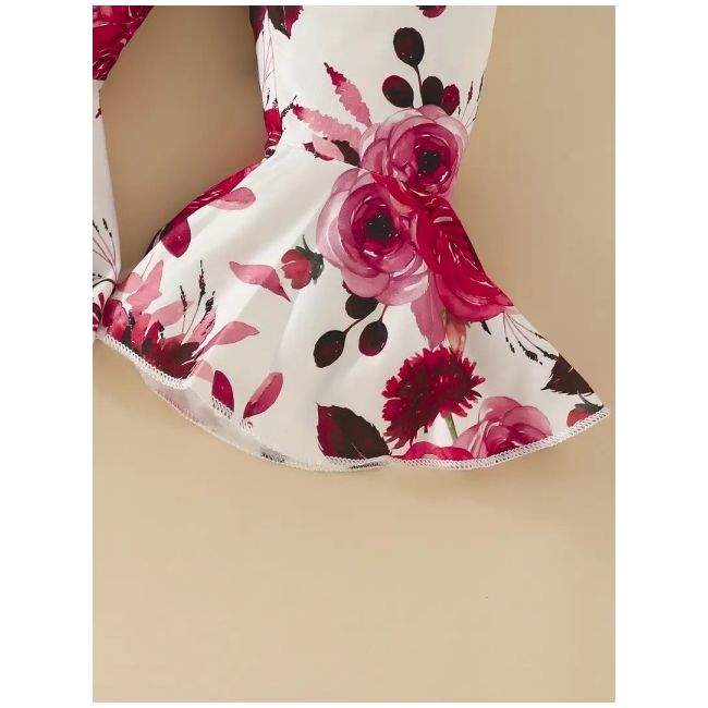 Set pentru fetite – body visiniu, pantaloni evazati si bentita asortata mbtu40-r1