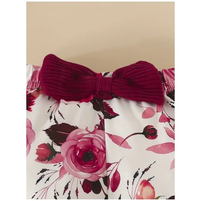 Set pentru fetite – body visiniu, pantaloni evazati si bentita asortata mbtu40-r1