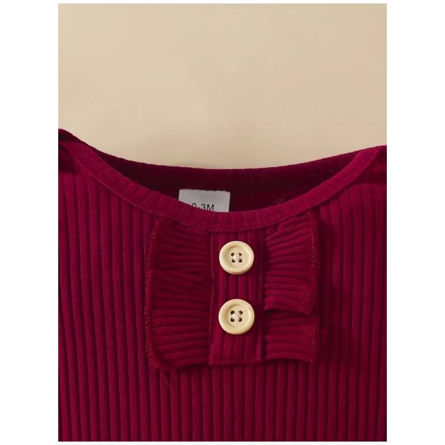 Set pentru fetite – body visiniu, pantaloni evazati si bentita asortata mbtu40-r1