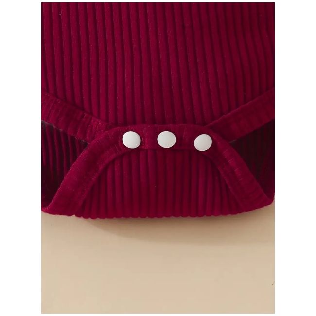 Set pentru fetite – body visiniu, pantaloni evazati si bentita asortata mbtu40-r1