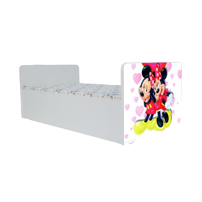 Pat Copii Inspiratie Mickey si Minnie 2-12 Ani Cu Saltea Cu Lana, Inclusa - PTV10048