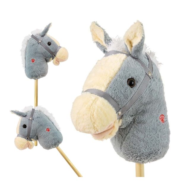 Calut de jucarie cu miscare si sunete, Hobby Horse, Grey, Milly Mally EKDmm7355