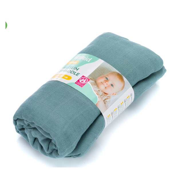 Muselina Swaddle de infasat, 120x120 cm Petrol Fillikid