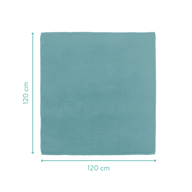 Muselina Swaddle de infasat, 120x120 cm Petrol Fillikid