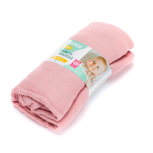 Muselina Swaddle de infasat, 120x120 cm Rose Fillikid