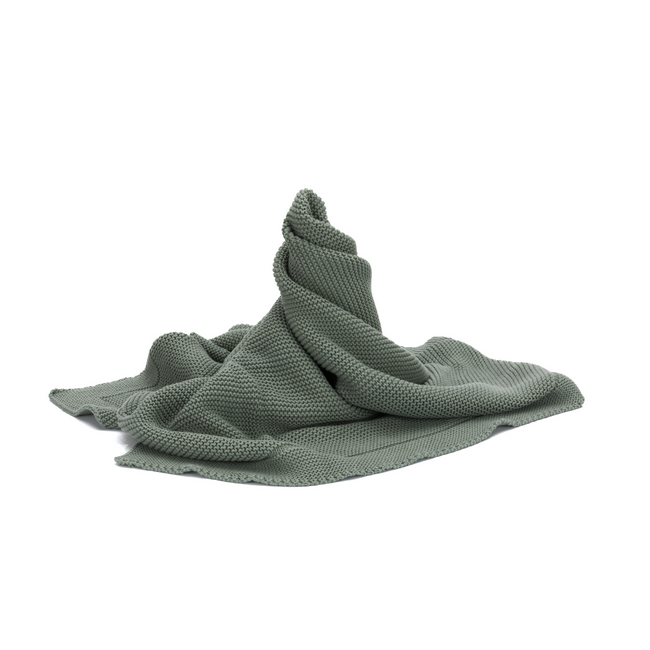 Patura tricotata Green, 100% bumbac organic, 80x100 cm, Fillikid