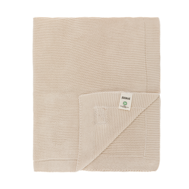 Patura tricotata Natur, 100% bumbac organic, 80x100 cm, Fillikid