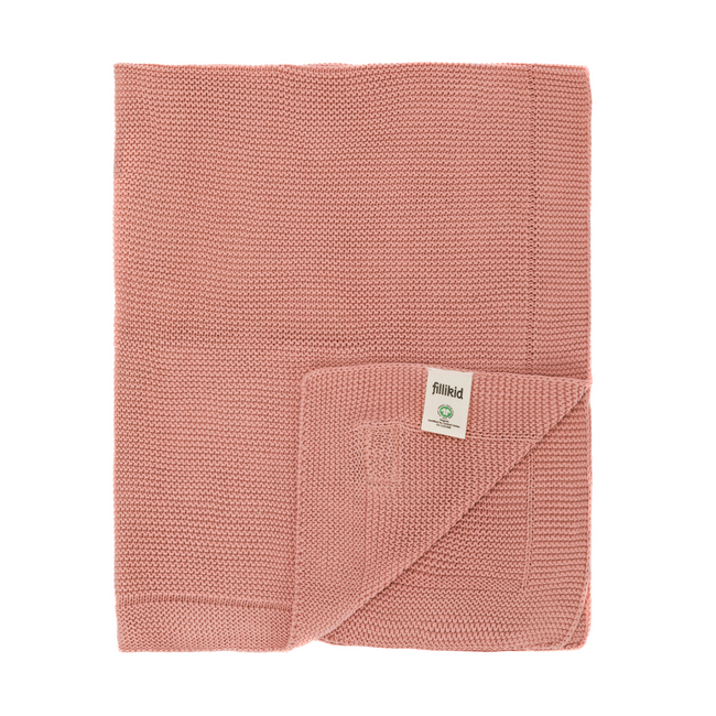 Patura tricotata Rose, 100% bumbac organic, 80x100 cm, Fillikid