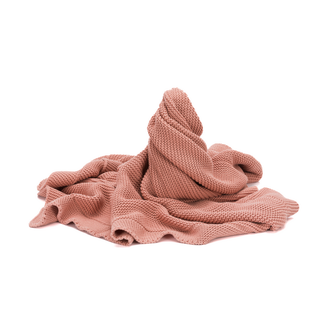 Patura tricotata Rose, 100% bumbac organic, 80x100 cm, Fillikid