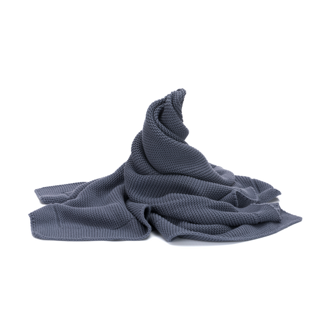 Patura tricotata blue, 100% bumbac organic, 80x100 cm, Fillikid