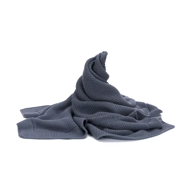 Patura tricotata blue, 100% bumbac organic, 80x100 cm, Fillikid