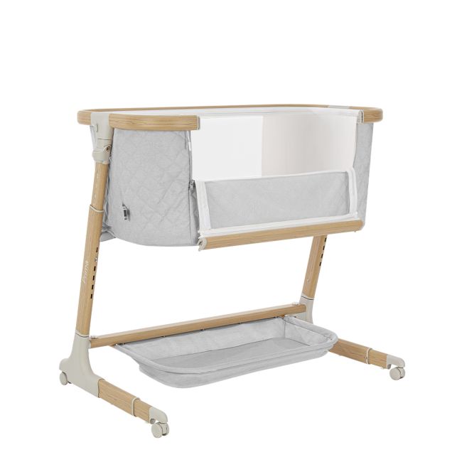 Patut co-sleeping cu sistem de leganare electronica, melodii, senzor de miscare, timer, bluetooth Carrello PRIMA Cloud Grey PMICCRL-16503-GREY